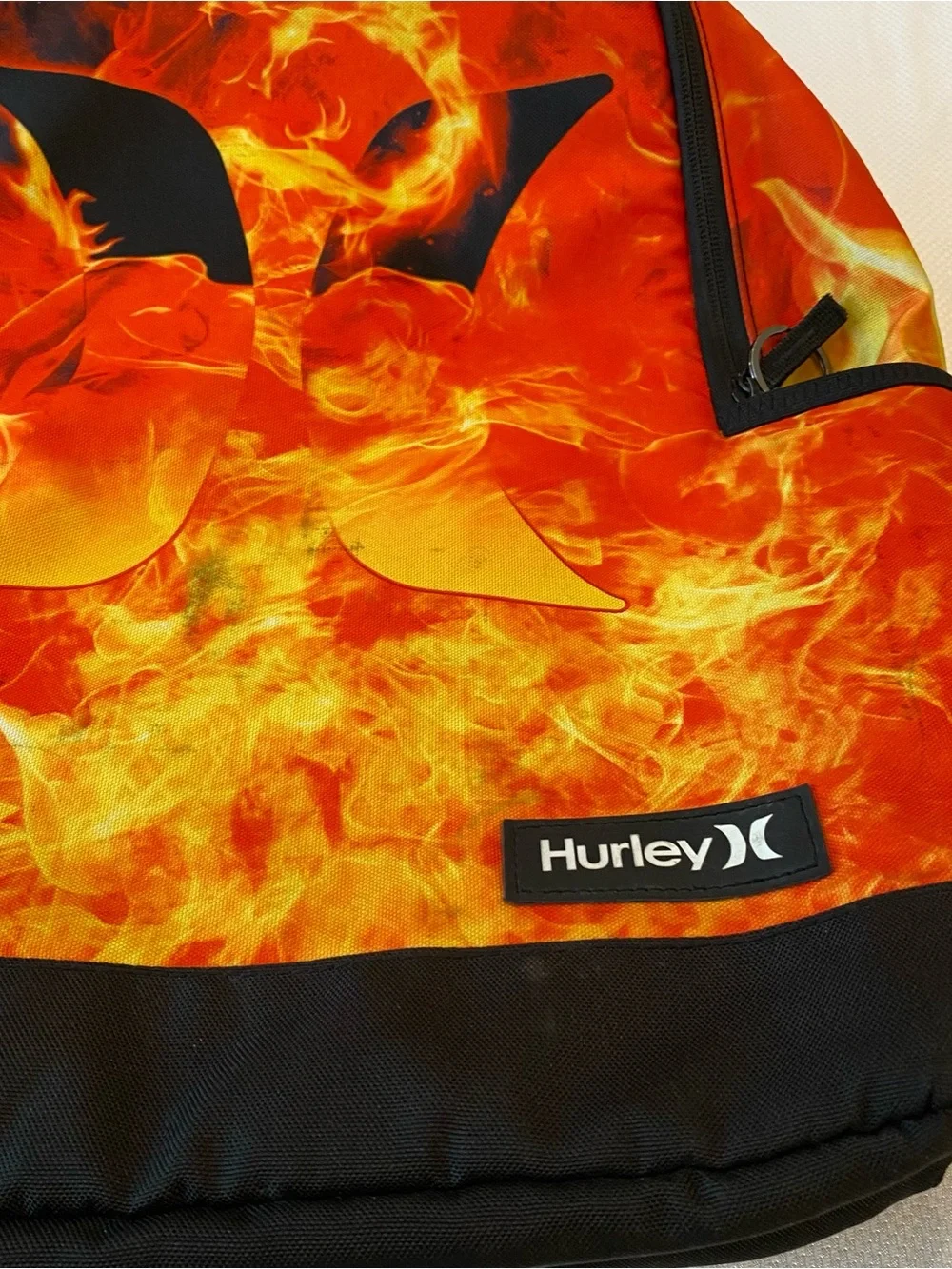 Hurley Flame Graphic Backpack - Red, Orange, Black